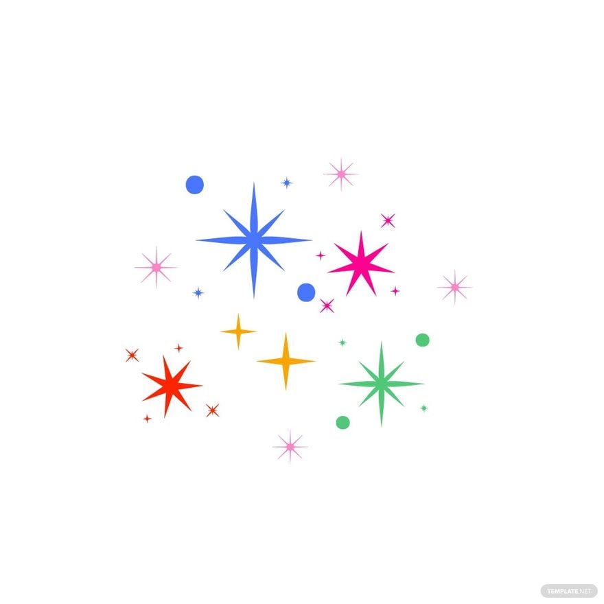 Colorful Sparkle Clipart in Illustrator