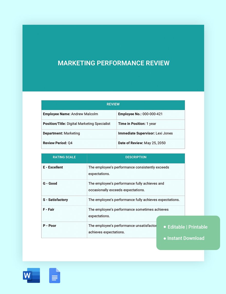Marketing Performance Review Template