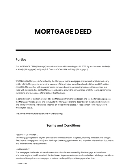 deed of loan assignment