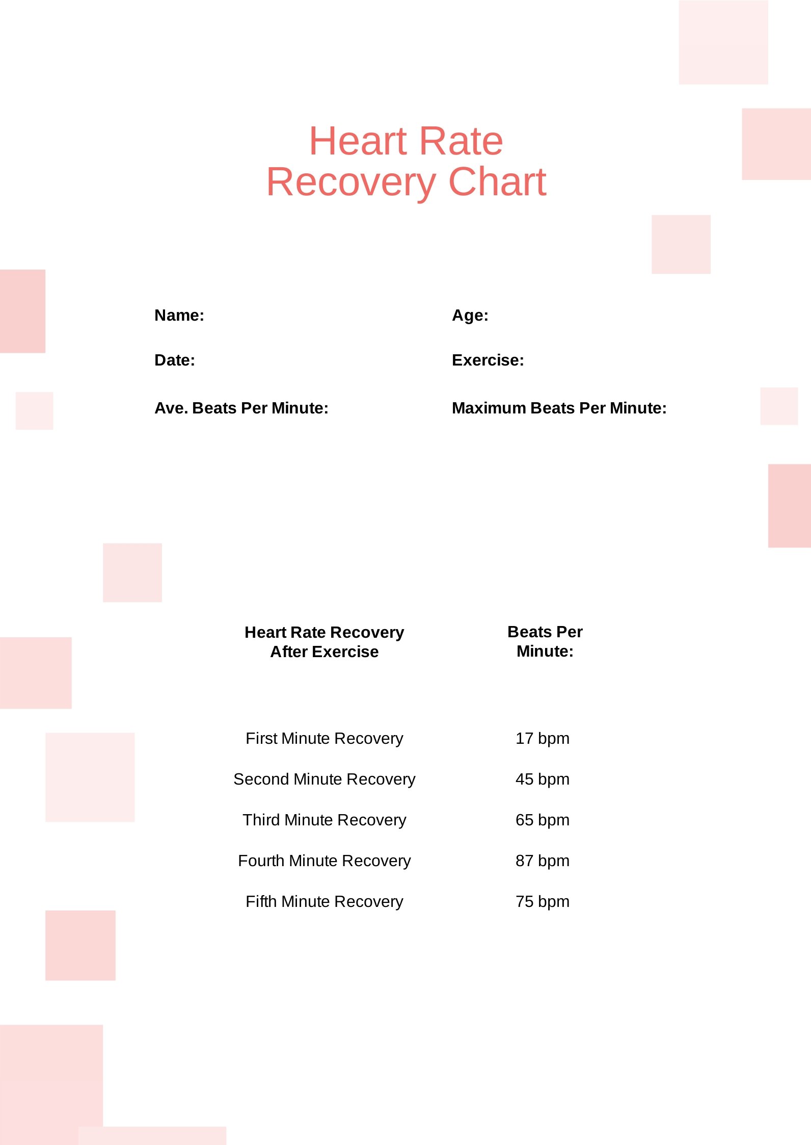 Heart Rate Recovery Chart in PDF