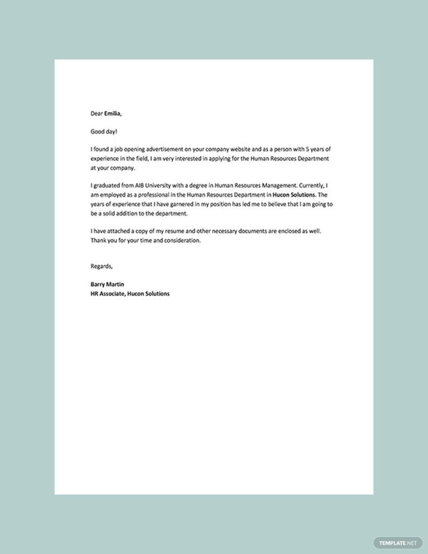 Experienced Hr Resume Cover Letter