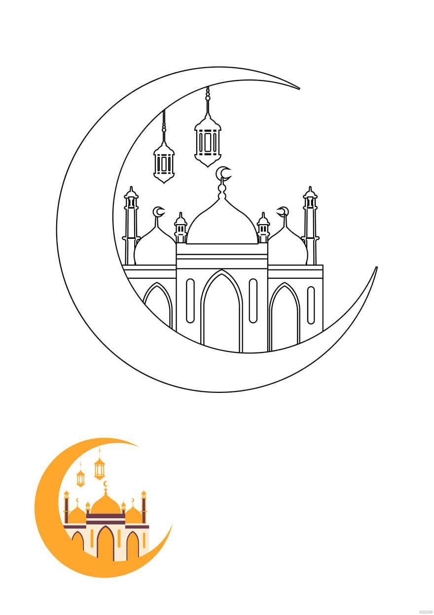 Free Happy Eid Al Adha Coloring Page in PDF, JPG