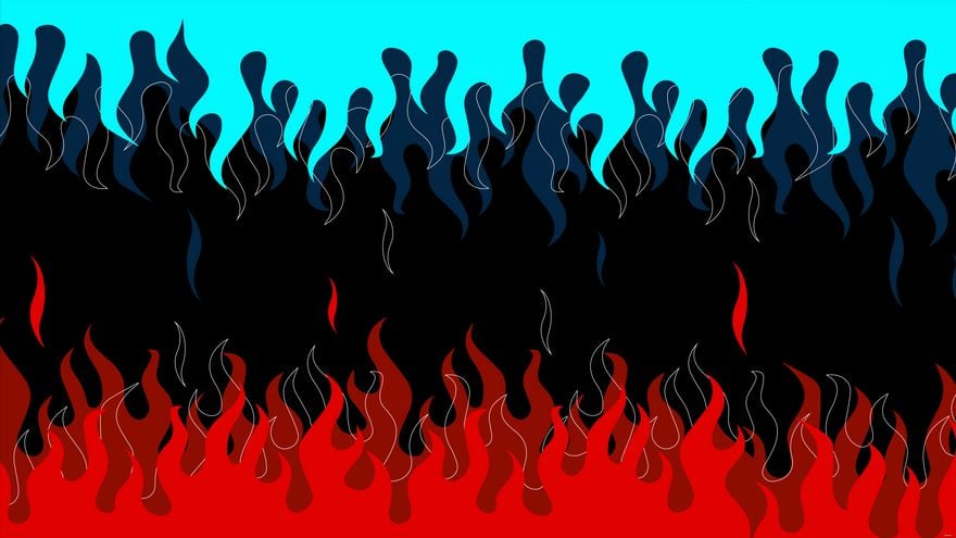 Free Blue And Red Fire Background