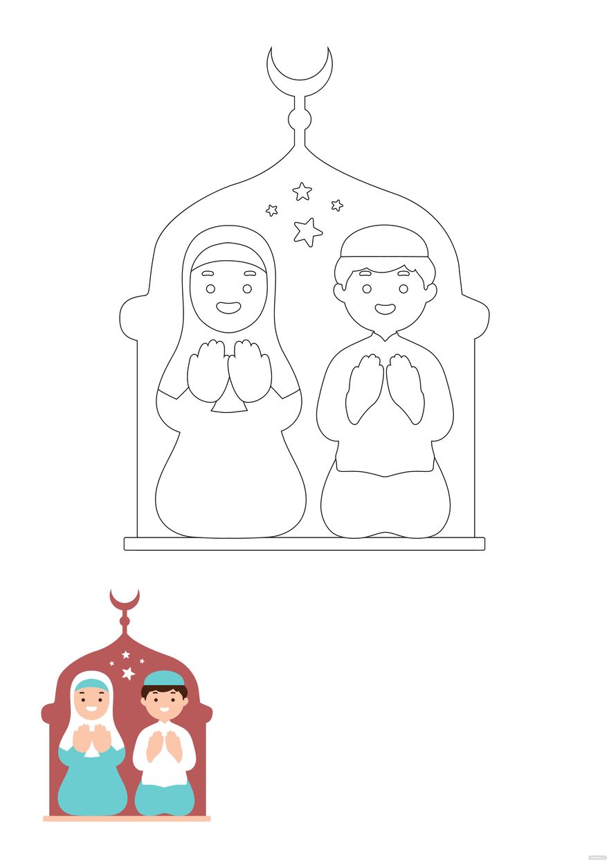 Free Eid Al Adha Coloring Page For Kids in PDF, JPG