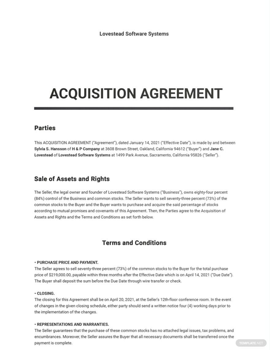 acquisition-agreement-template-google-docs-word-apple-pages