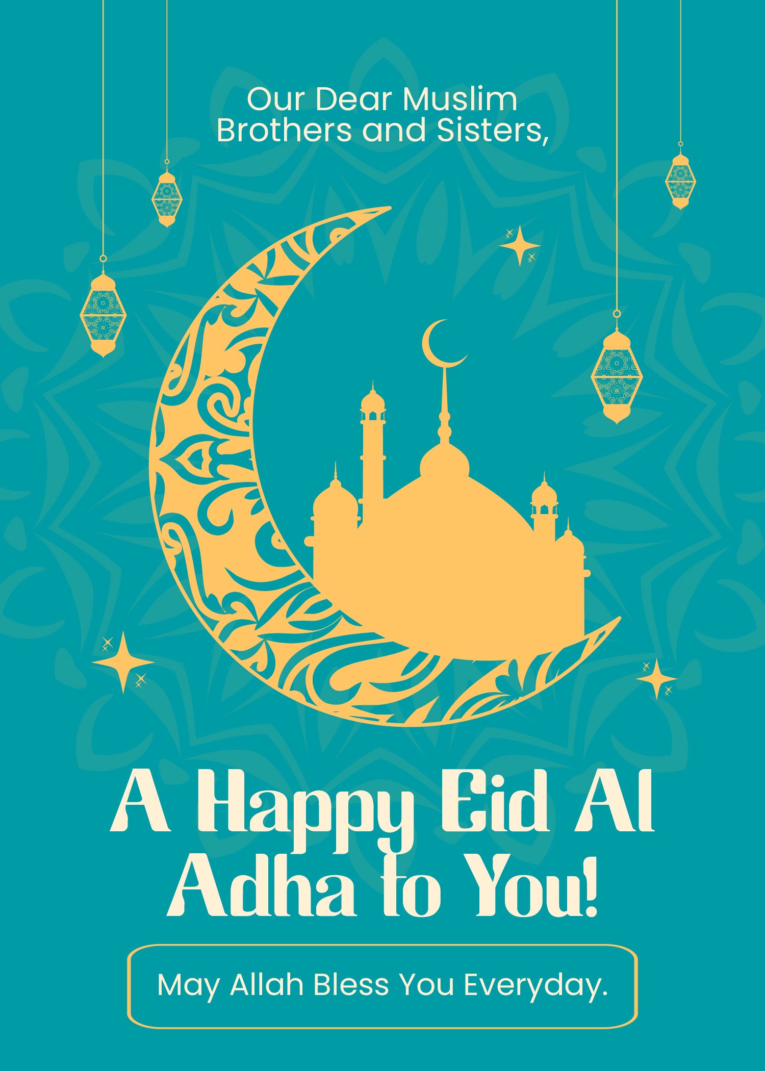 Creative Eid Al Adha Card in Word, Google Docs, Illustrator, PSD, Publisher
