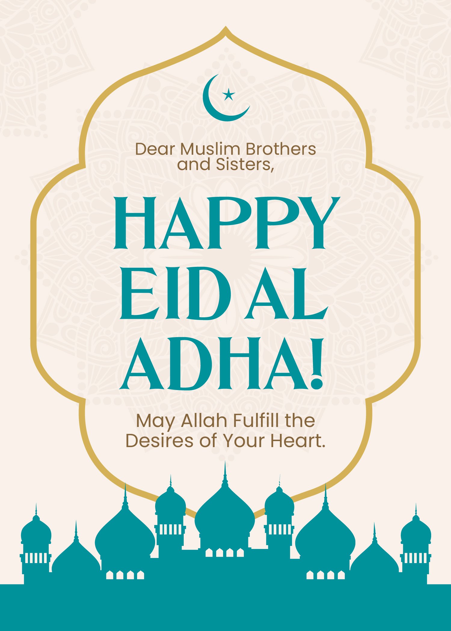 Happy Eid Al Adha Card Template - Download in Word, Google Docs ...