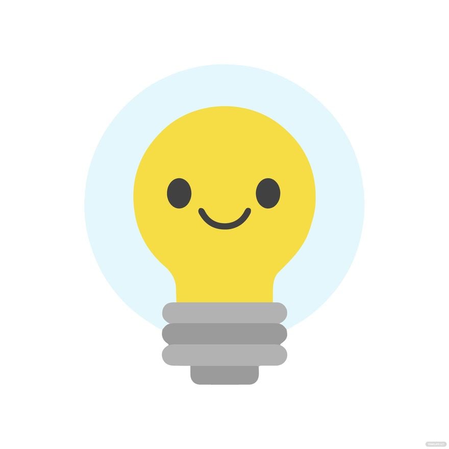 Light Bulb Smiley clipart in Illustrator, EPS, SVG, JPG, PNG