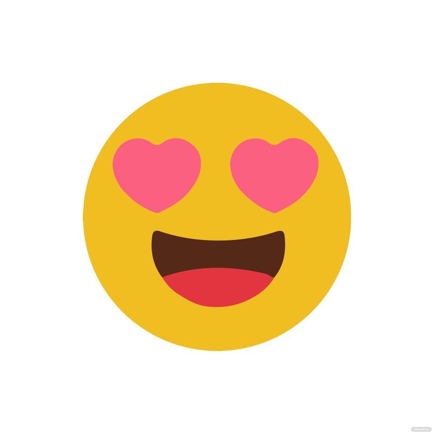 Heart Eyes Smiley Face SVG, Heart Eyes Emoji SVG Instant Download