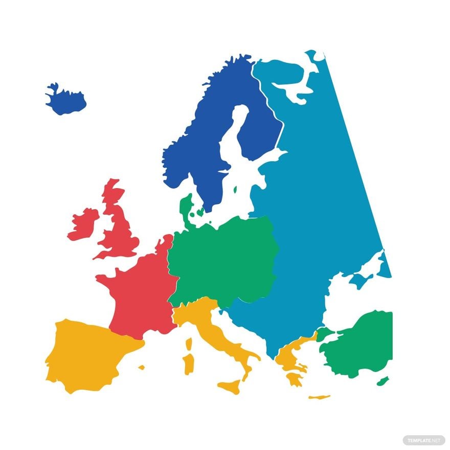 Detailed Europe Map Clipart in Illustrator