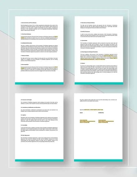 Termination of Distribution Agreement Template