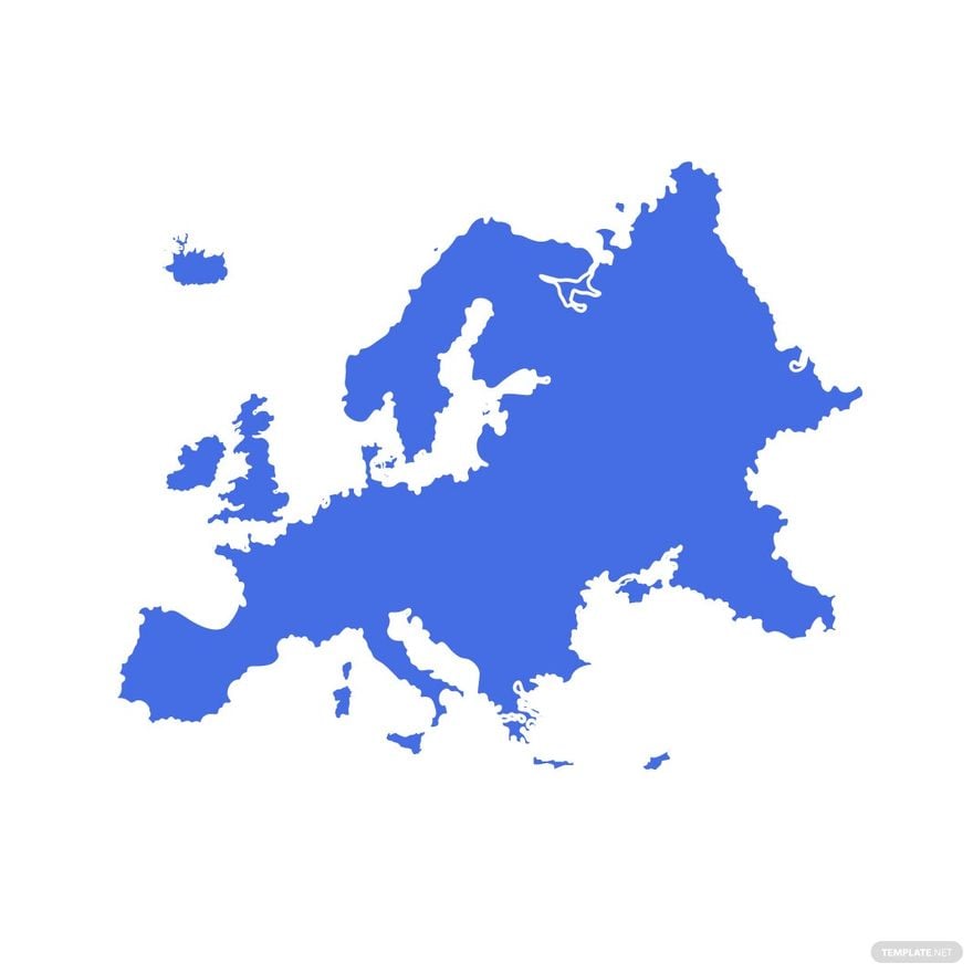 Blue Europe Map Clipart