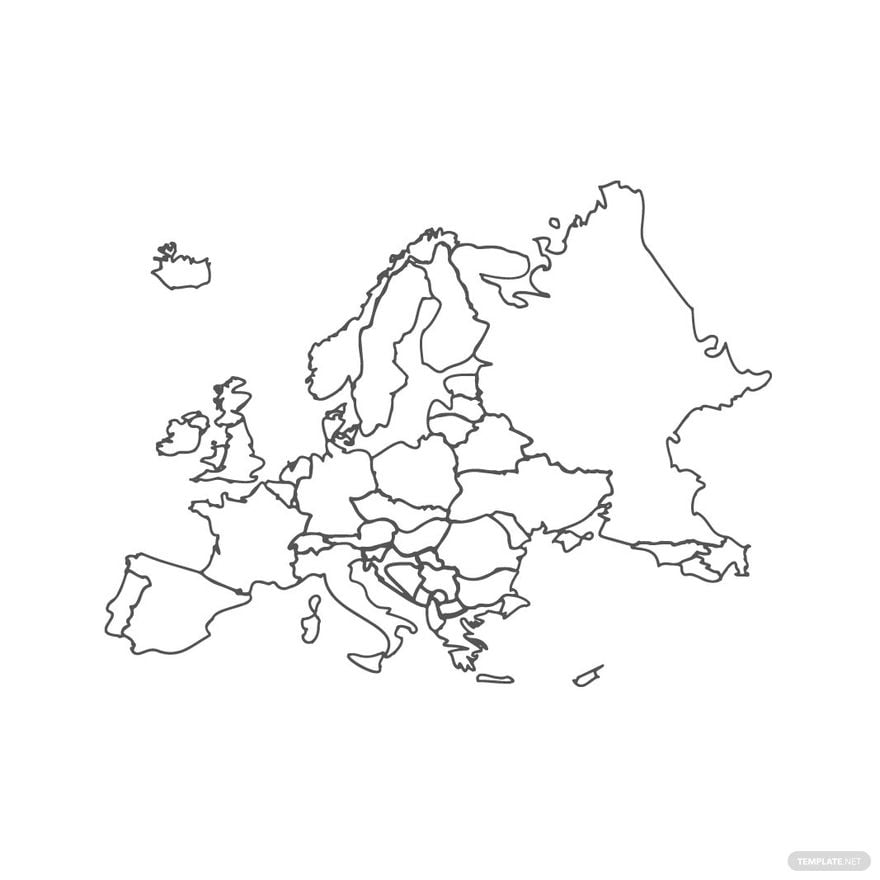 Europe Map Line Clipart
