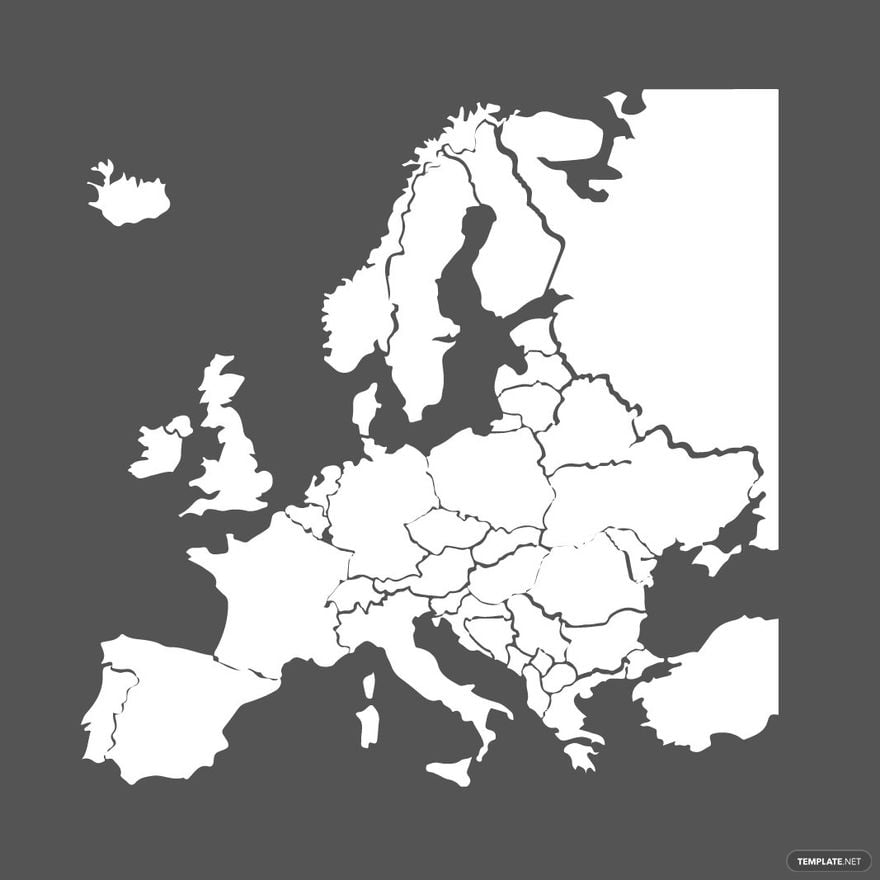 Free White Europe Map Clipart in Illustrator, EPS, SVG, JPG, PNG