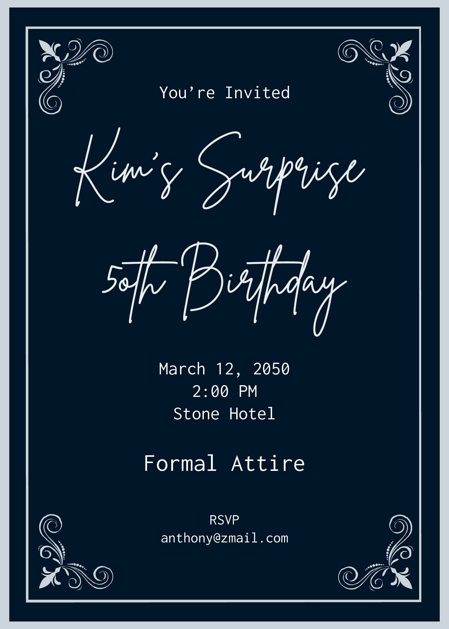 Surprise 50th Birthday Invitation Template