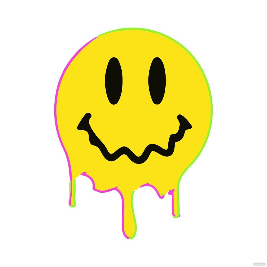 Acid Smiley clipart in Illustrator, EPS, SVG, JPG, PNG