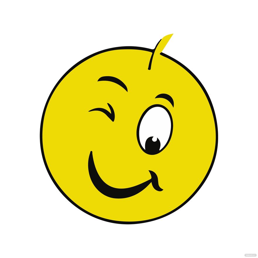 Wink Smiley Clipart In Illustrator JPG EPS SVG PNG Download 