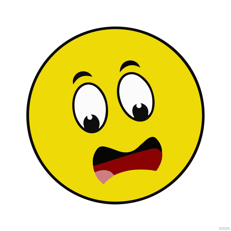 Scared Emoticon Emoji Clipart Yellow