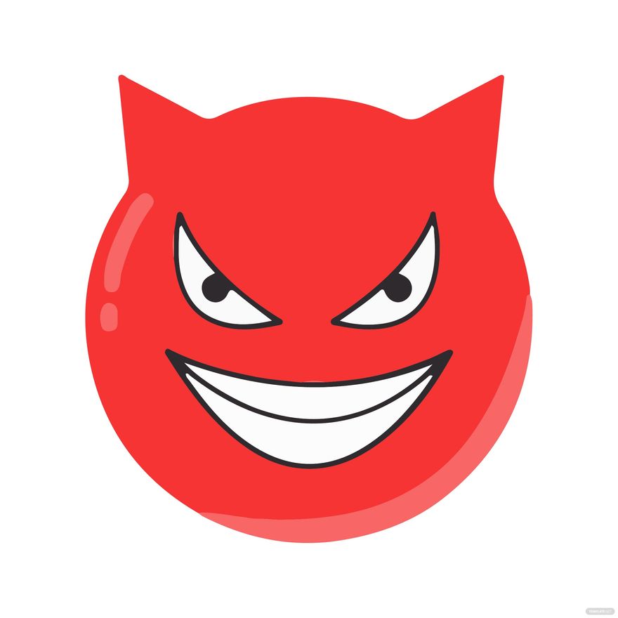 Evil Smiley Face Clipart in Illustrator, EPS, SVG, JPG, PNG