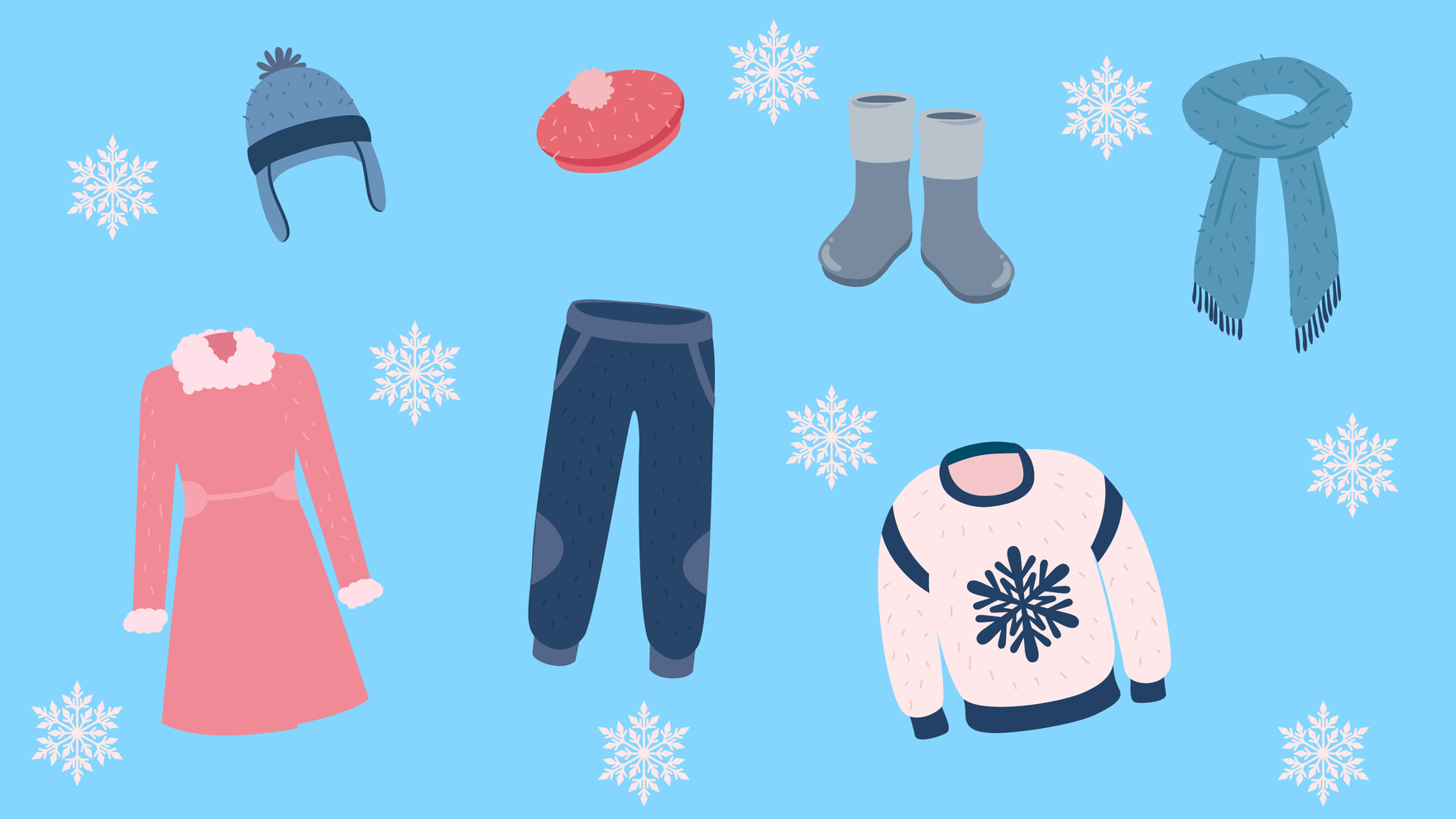Winter Clothes Background in Illustrator, EPS, SVG, JPG, PNG