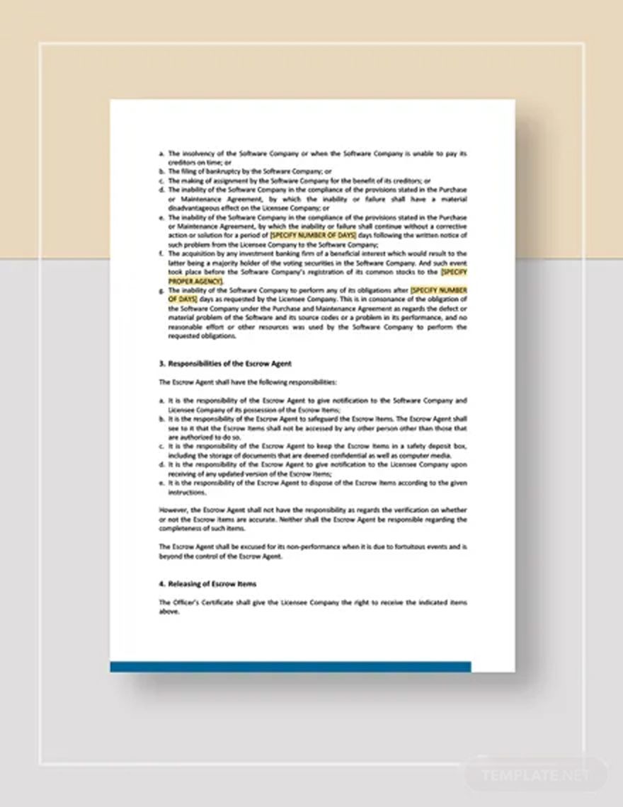 Source Code Escrow Agreement Template