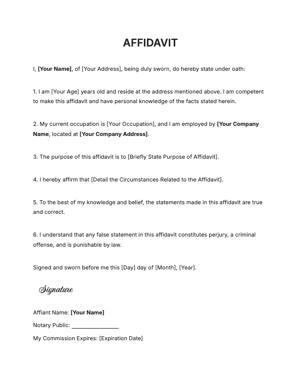 Free Affidavit Generator: Create Online Template net