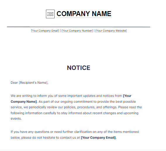 Free Notice Generator | Template.net