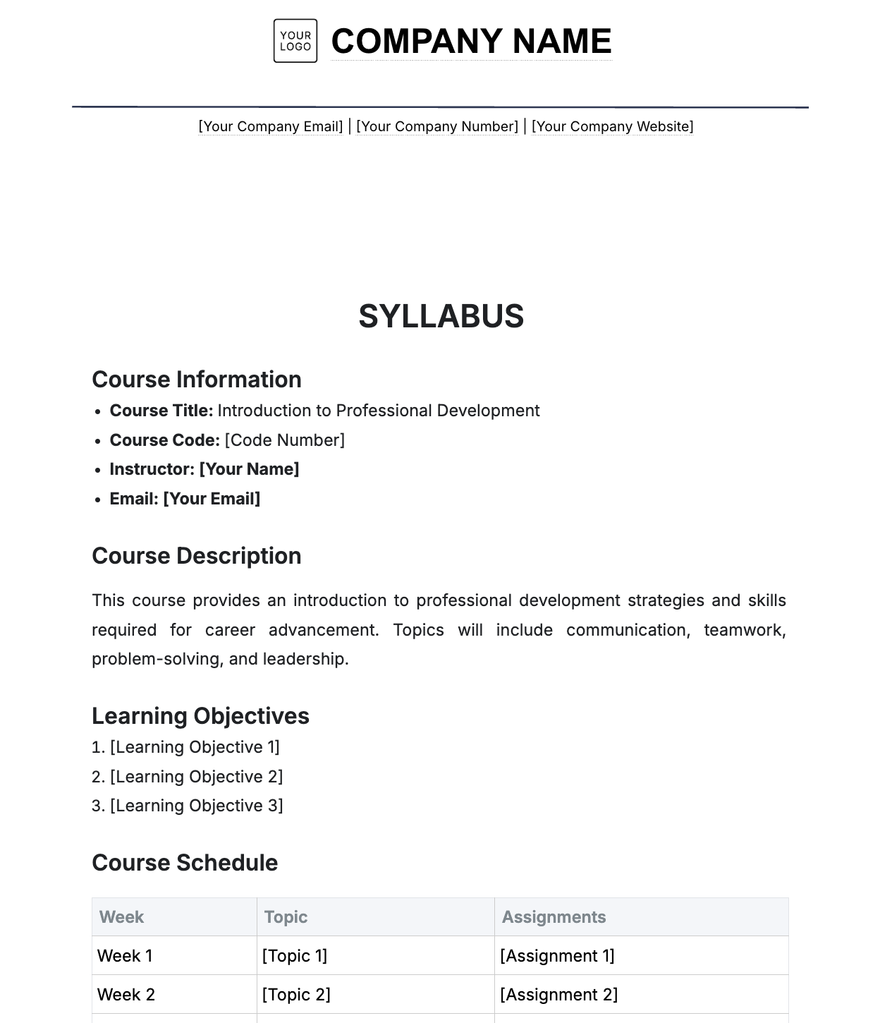 Free Syllabus Generator: Create Online Template net Free Syllabus Generator: Create Online Template net