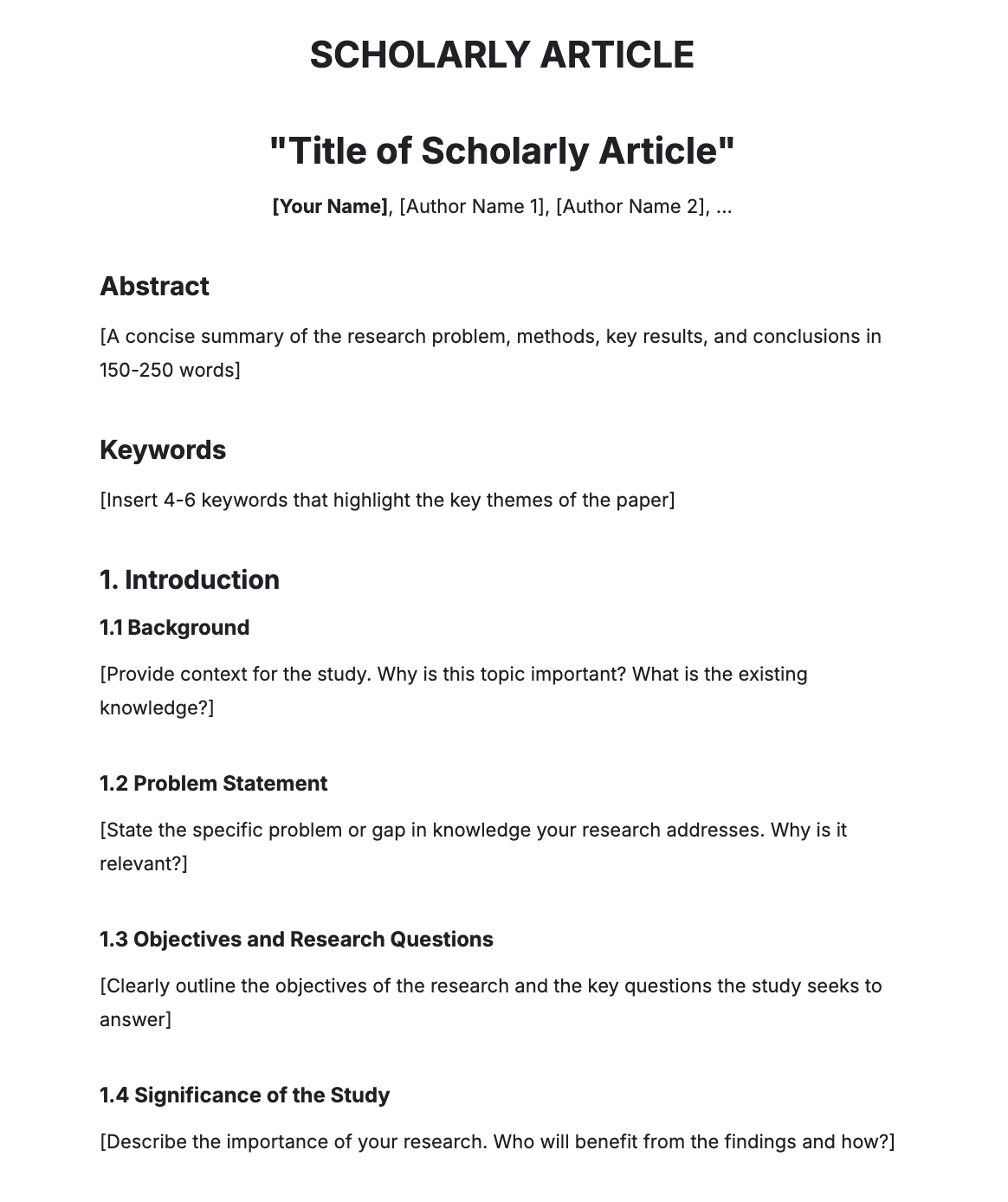 Free Scholarly Article Generator: Create Online | Template.net