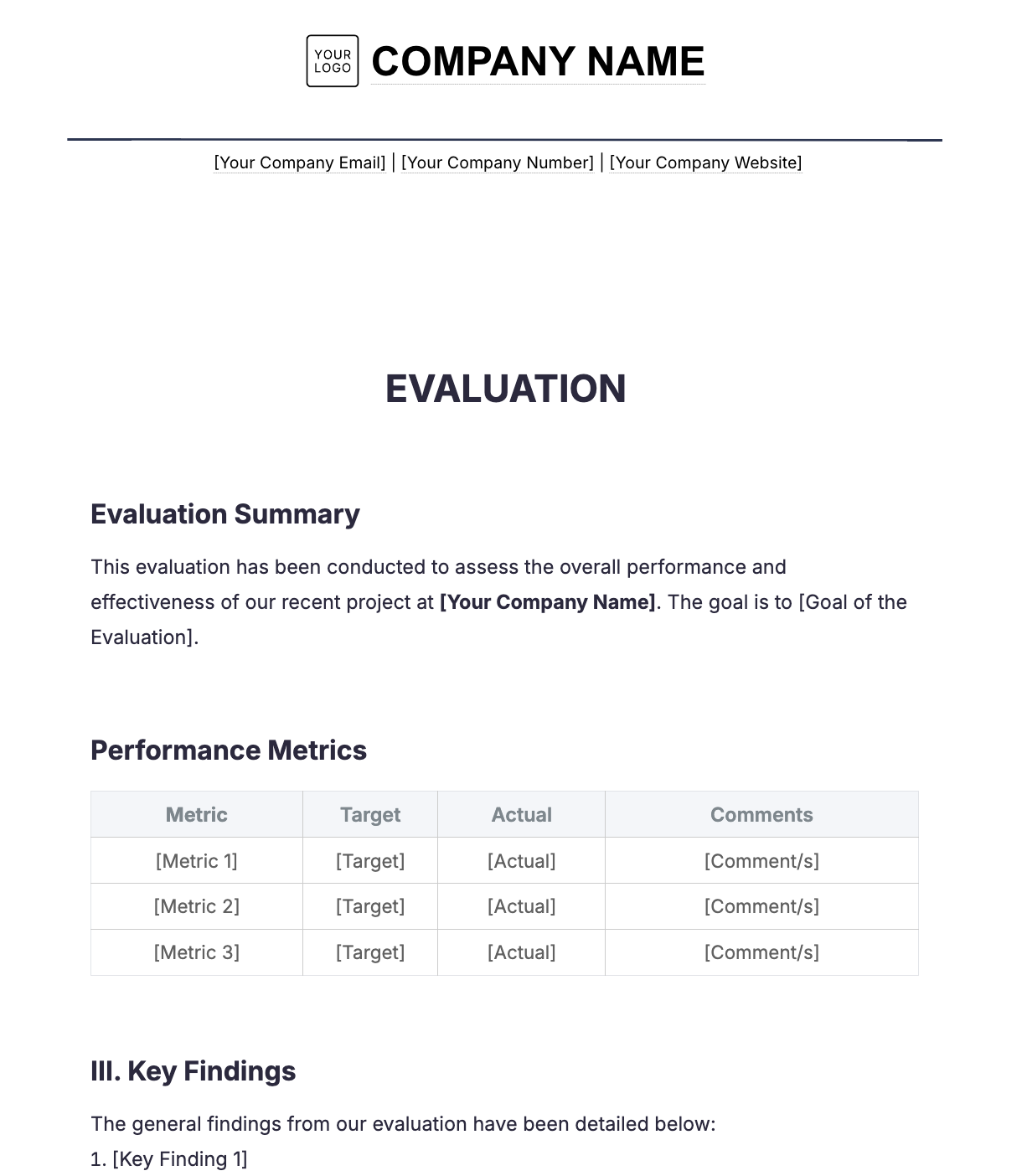 Free Evaluation Generator