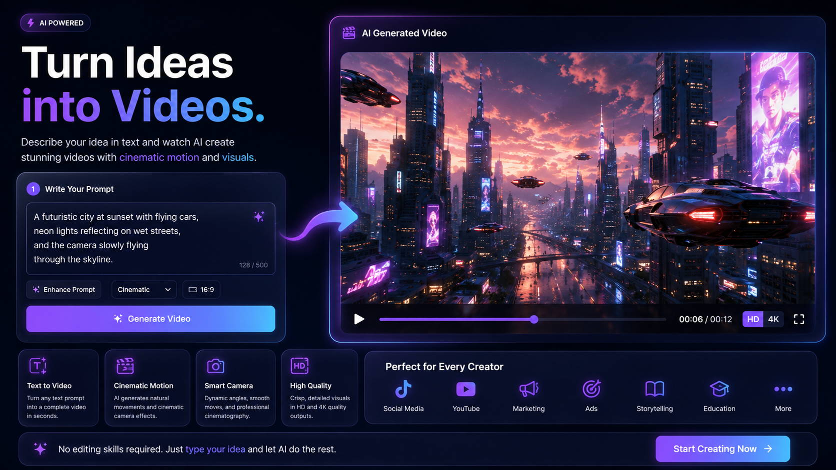 AI Text to Video Generator