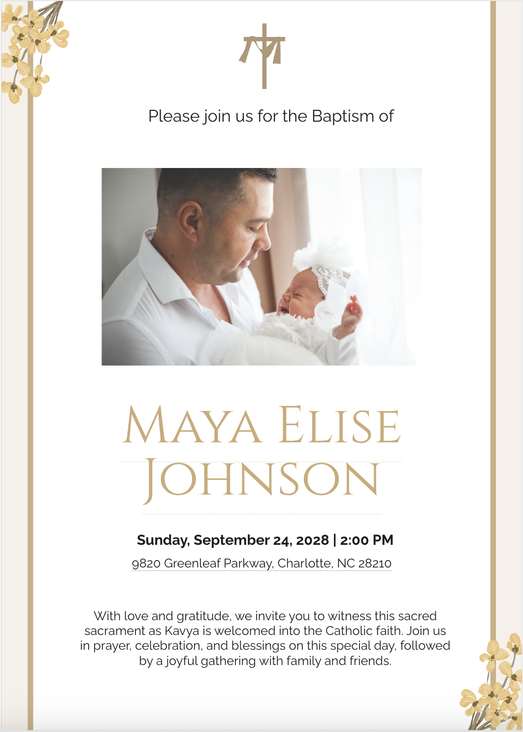 Baptism and Christening Invitation Generator