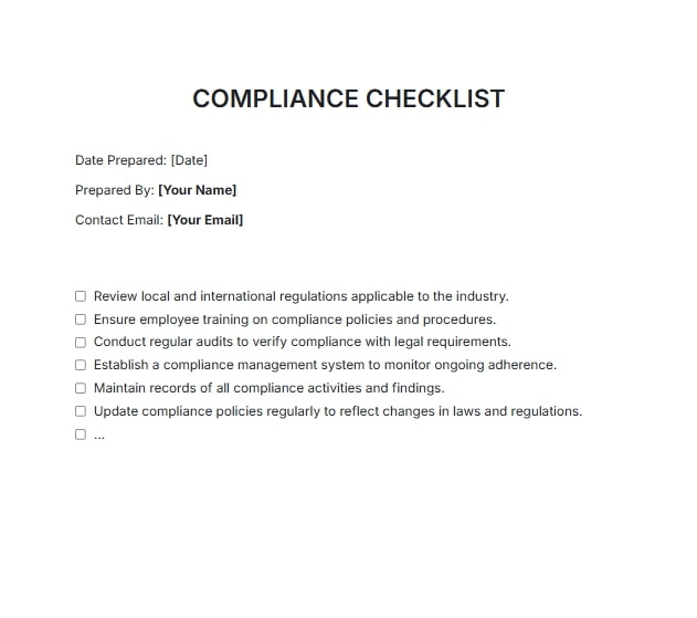 Compliance Checklist Generator