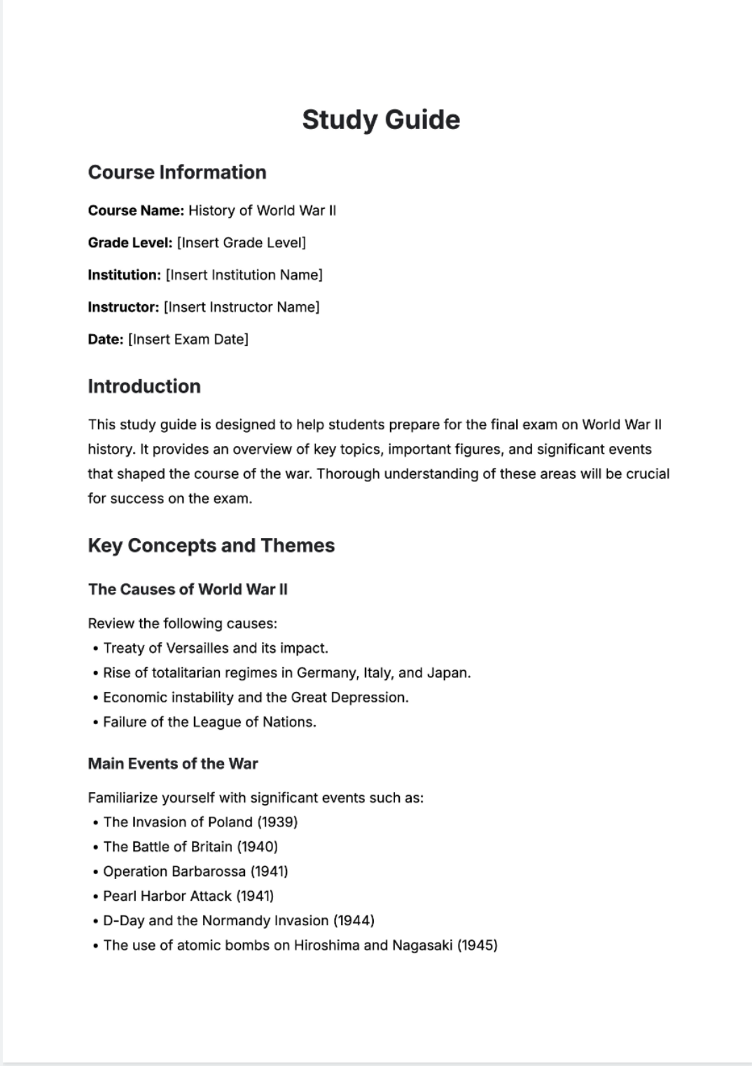 Education Document Generator