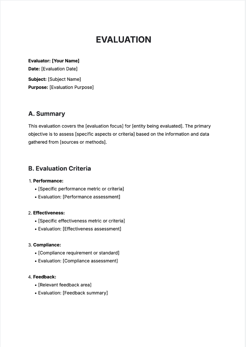 Evaluation Generator