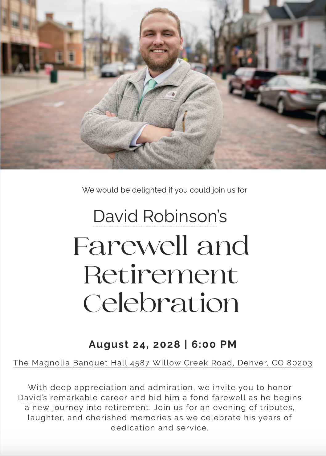 Farewell and Retirement Invitation Generator