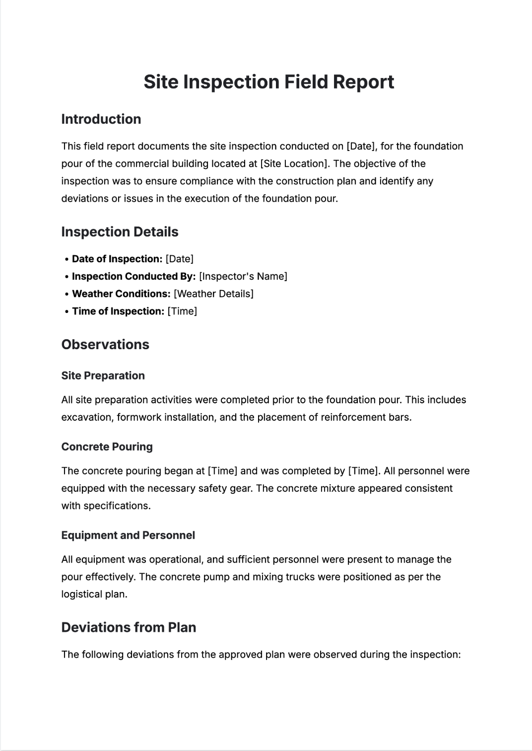 Field Report Generator