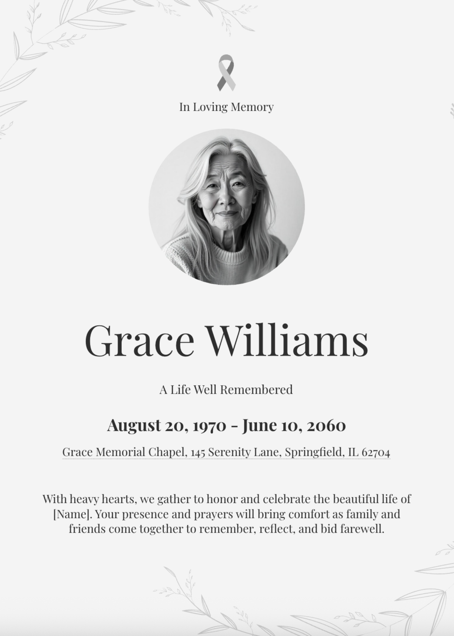 Funeral Invitation Generator