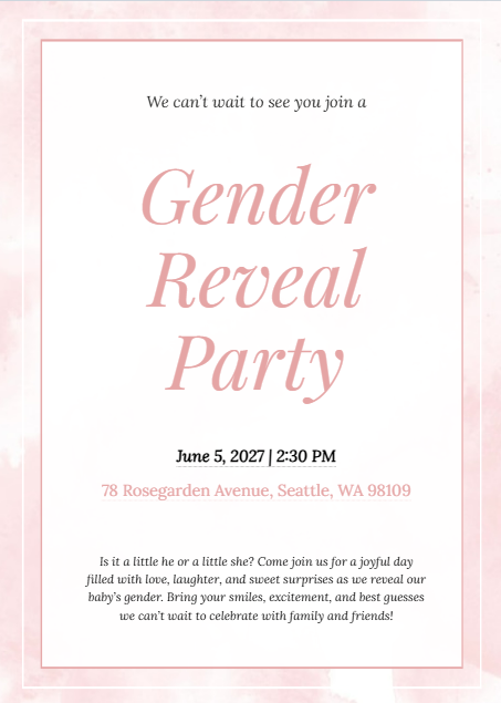 Gender Reveal Invitation Generator