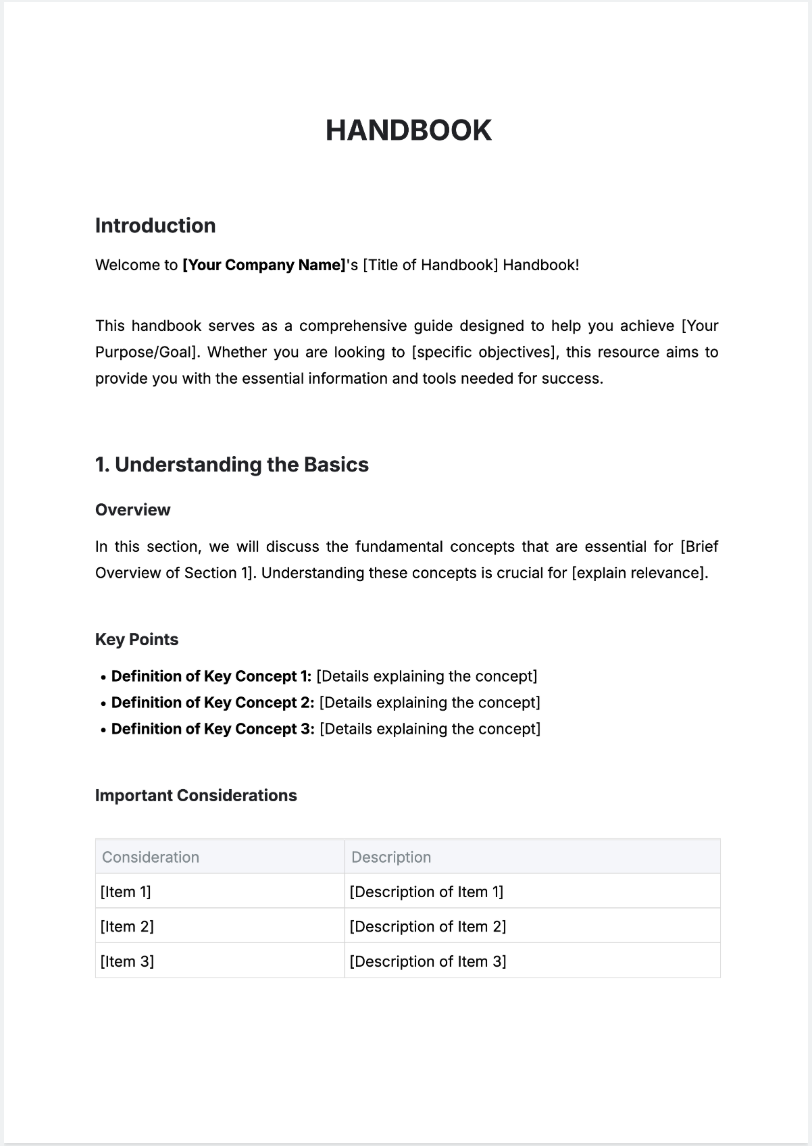 Handbook Generator