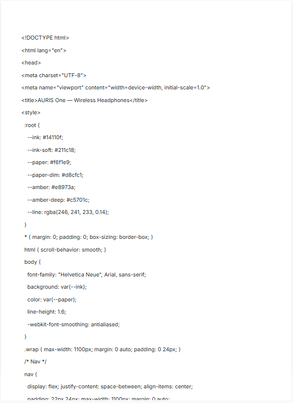 HTML5 Code Generator