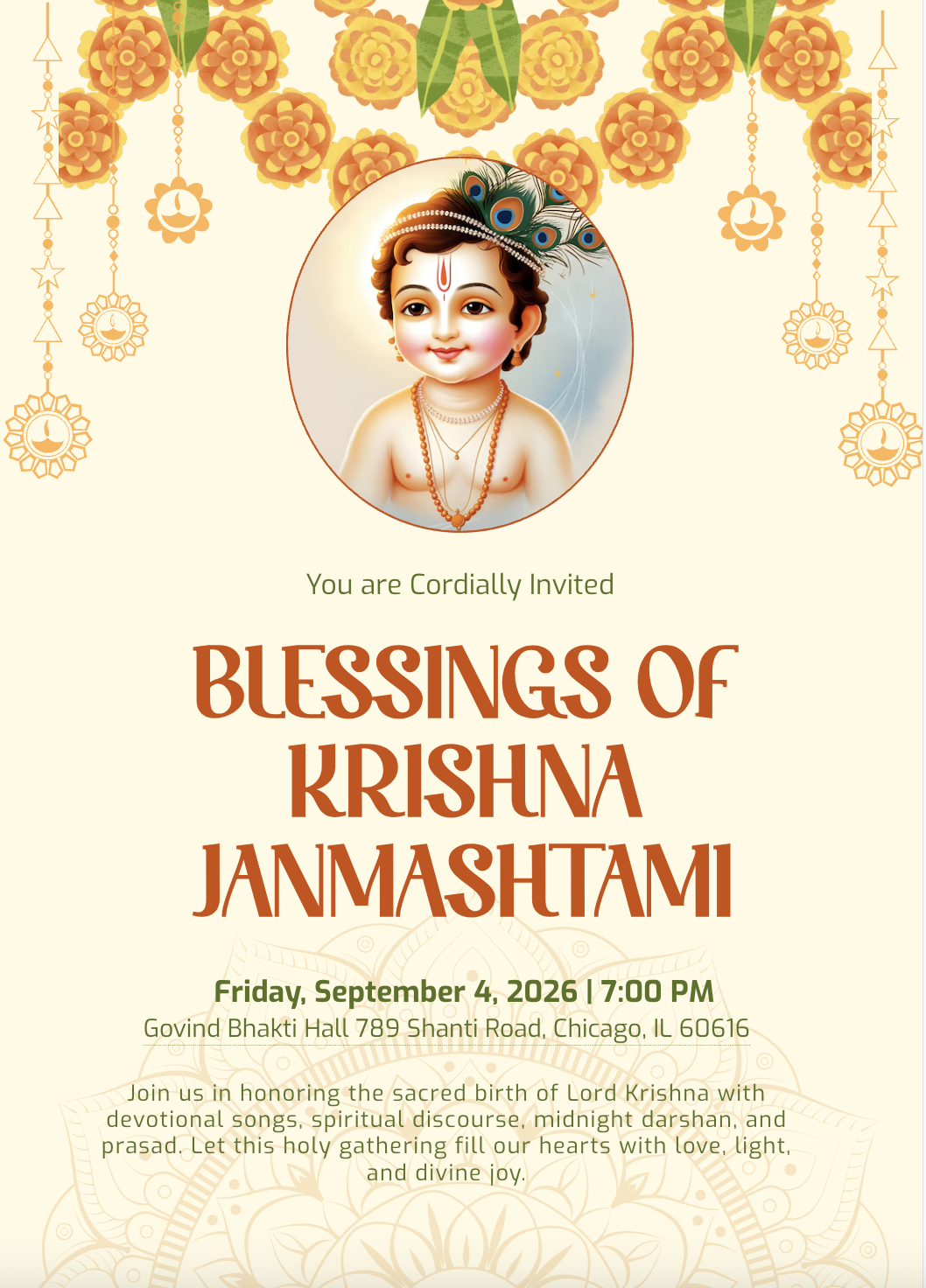 Janmashtami Invitation Generator