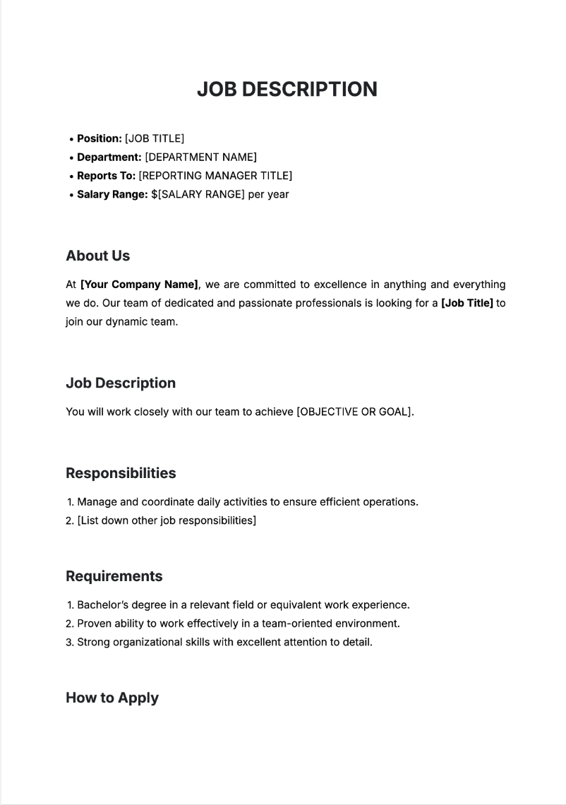 Job Description Generator