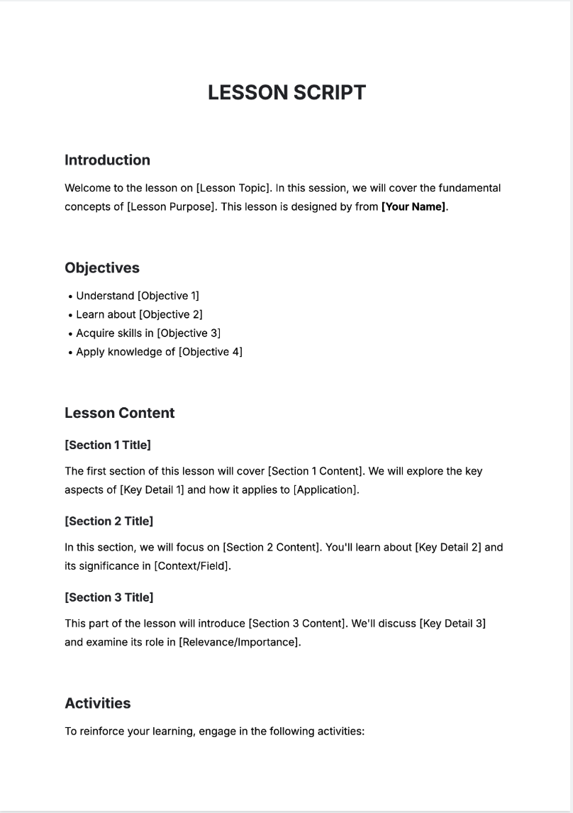 Lesson Script Generator