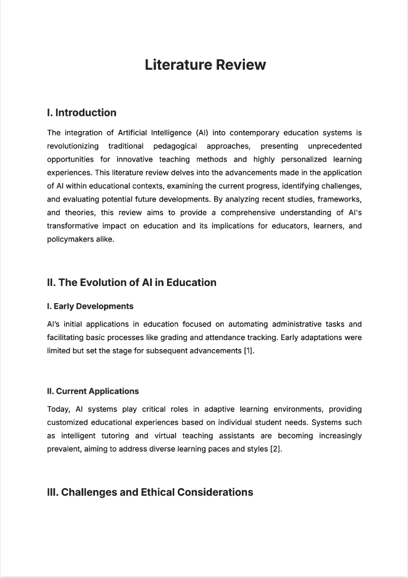 Literature Review Generator