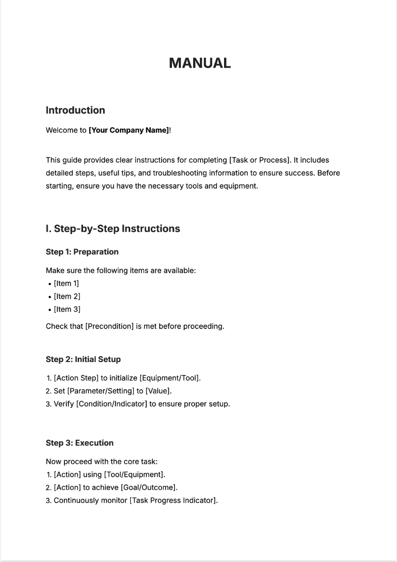 Free AI Manual Generator Free Manual Maker Online