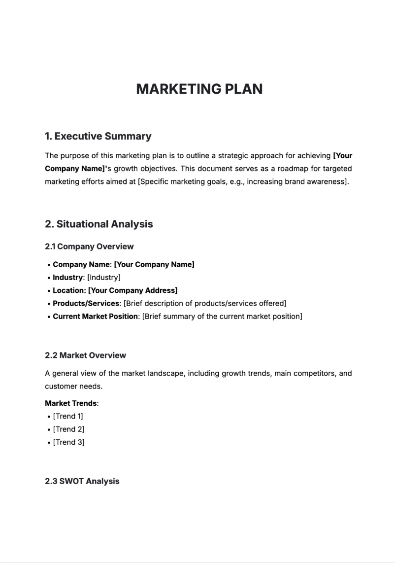 Marketing Plan Generator