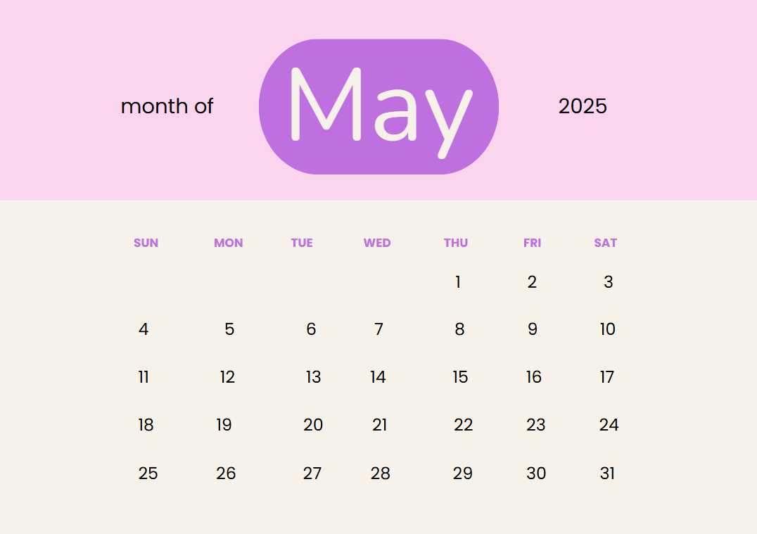 Free AI May Calendar Generator 2025, Free May Calendar Maker Online