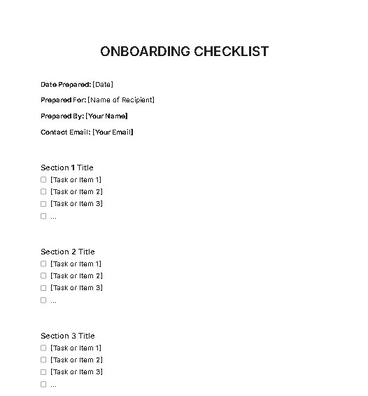 Onboarding Checklist Generator