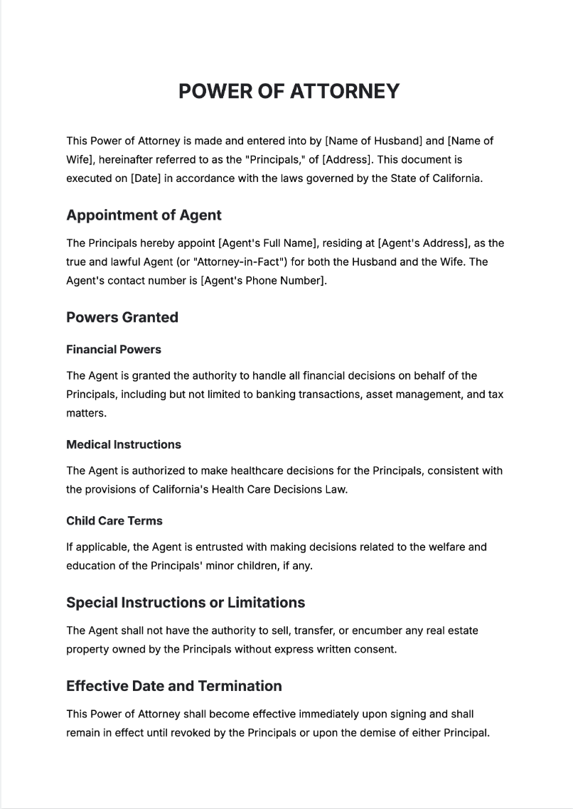 Power of Attorney Generator
